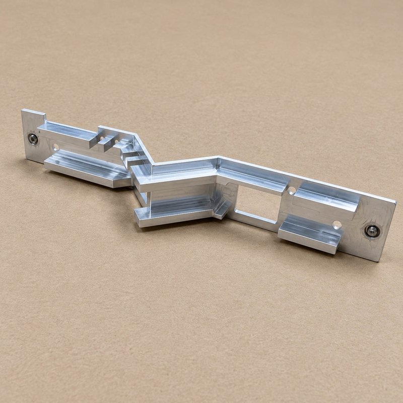 Long stepped aluminum bracket with angled connecting sections